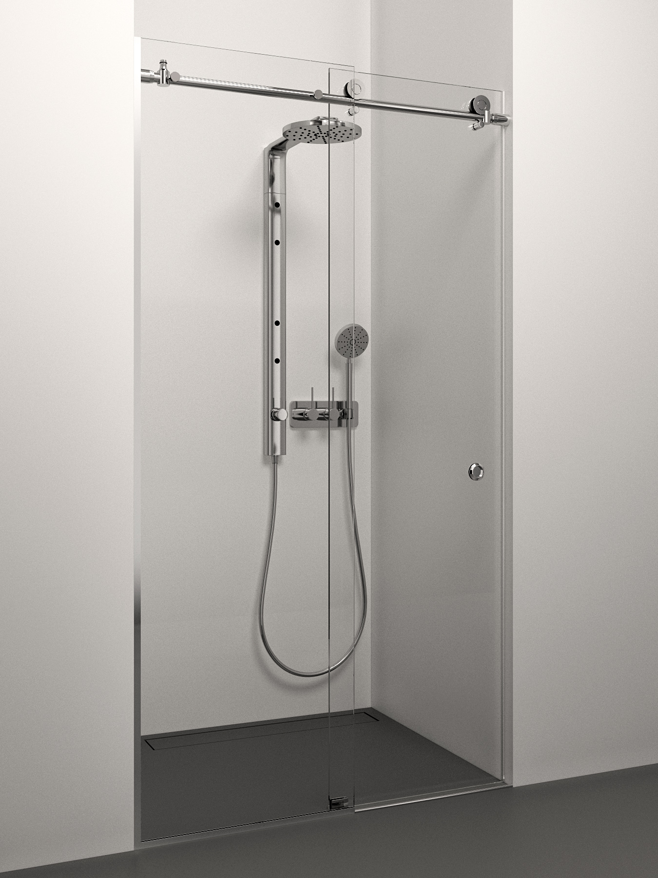 dušas durvis Rondo, 1200 mm, h=2000 mm, hroms/caurspīdīgs stikls
